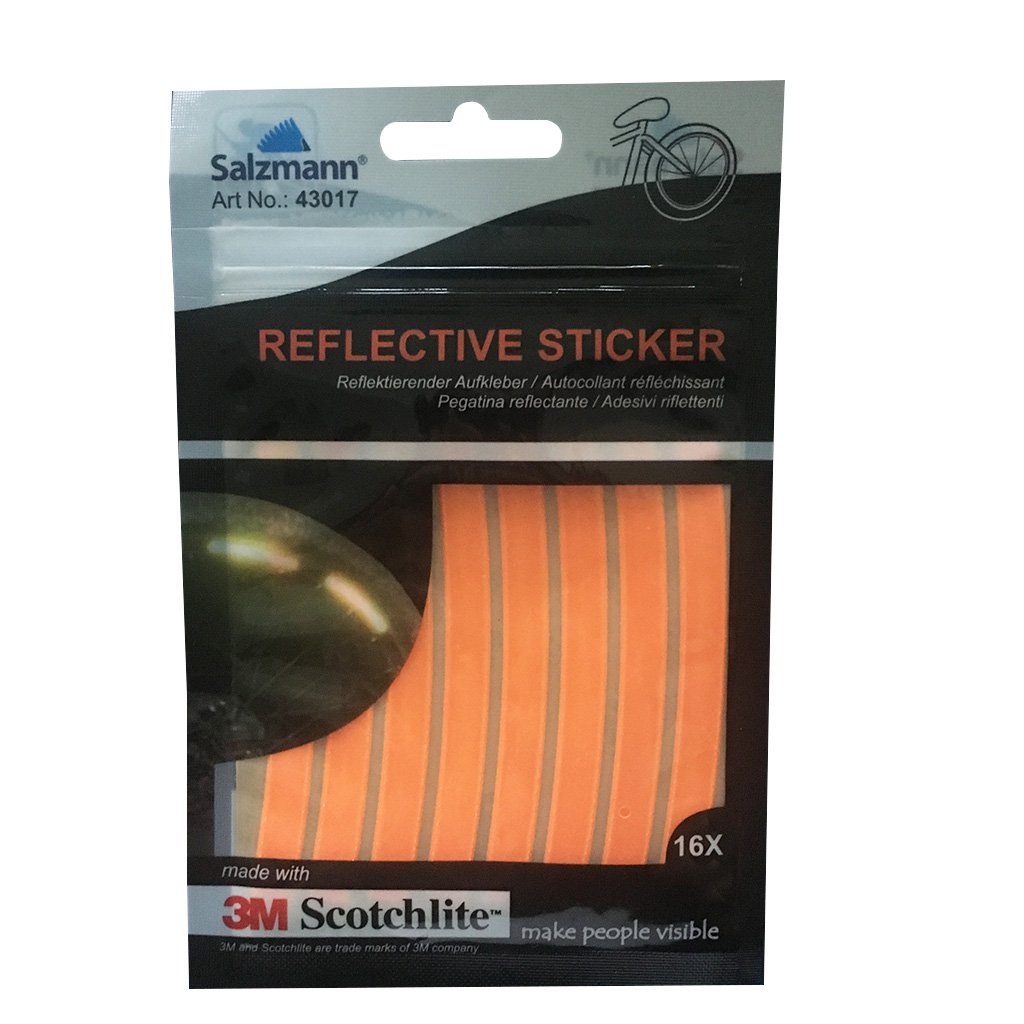 Salzmann Reflective Stickers - Soft stickers for backpacks, bikes, helmets, prams, etc. - Made with 3M Reflective Material