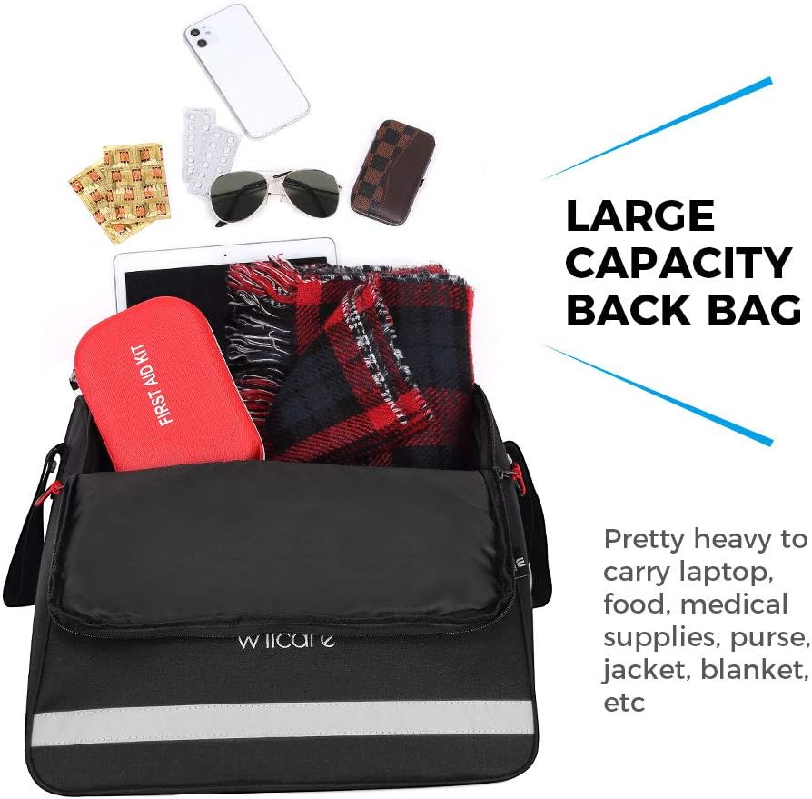 ISSYAUTO Wheelchair Bag, Wheelchair Backpack Bag, Wheelchair Back Bag Provide Large Storage Space with Inner Pocket Easy Install - 16" x 16": Health & Personal Care