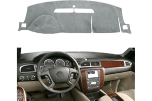 AKMOTOR Dash Cover Dashboard Cover Mat Carpet Pad Fit for Chevy Chevrolet Tahoe 2007-2014,GMC Yukon 2007-2014,Chevy Avalanche Silverado 1500 LTZ 2007 2008 2009 2010 2011 2012 2013 (Dark Gray) Y24