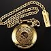 AMPM24 Luxury Golden Luminous Men's Mechanical Pocket Watch + Chain Gift WPK020