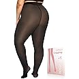 UISLII Plus Size Fleece Lined Tights Women,Warm Pantyhose Leggings Women,Fake Translucent Thermal Skin Colored Tights Winter.
