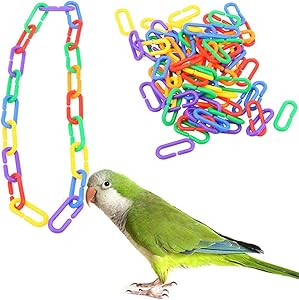 SOBAKEN Tcplyn Premium Quality 100Pcs Plastic Parrot Toys C-Clips Hooks Chain C-Links Sugar Glider Rat Parrot Bird Toy Bird Accessories