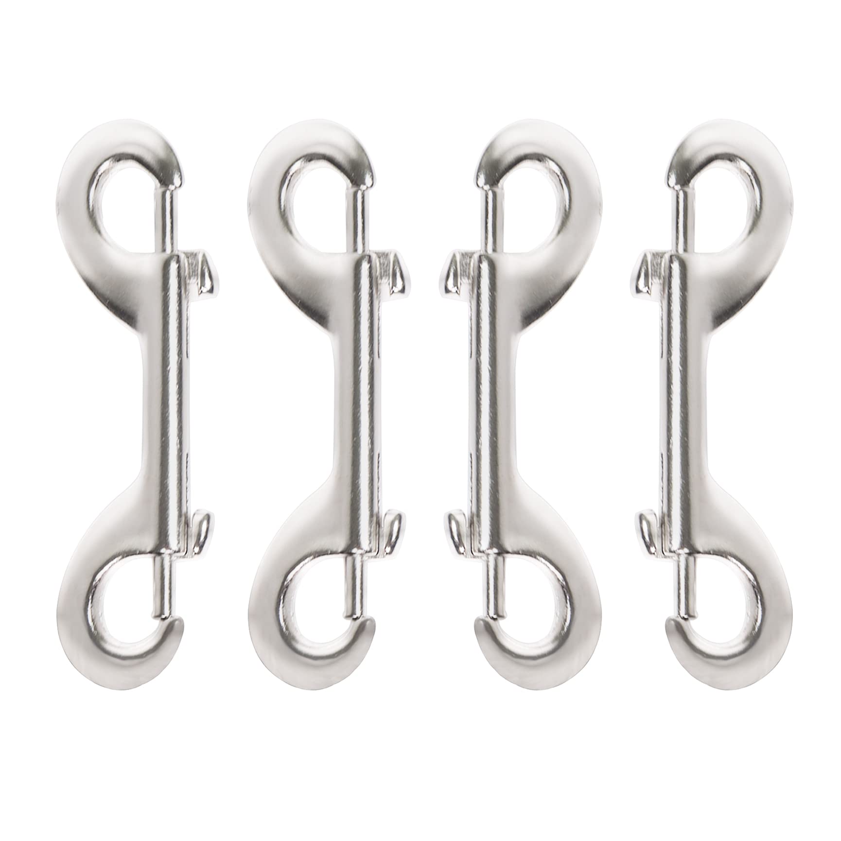 Qaziuy 4Pack Double Ended Bolt Snaps Hook,Stainless Steel Double Ended Clips Trigger Chain Clips Multipurpose Hardware Buckle for Diving Pet Chains Camping