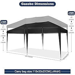 TOOLUCK 10x20 Pop Up Canopy Tent with 4 Sidewalls