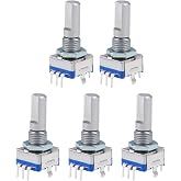 uxcell 360 Degree Rotary Encoder Code Switch Digital Potentiometer EC11 5 Pins 20mm D-Shaft 5pcs