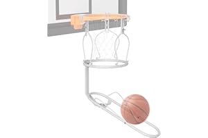 mocomax Basketball Return Attachment, 180° Rotatable Basketball Rebounder with 3 Stable Large Hooks for 18" Rim, Basketball Training Accessories for Outdoor & Indoor Solo Play & Practice