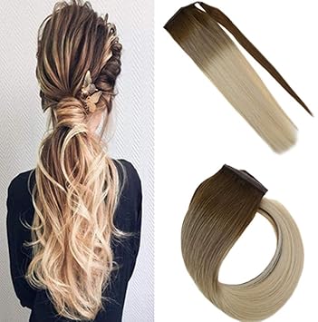 Amazon Com Sunny Ombre Hair Extensions Ponytail 16 Inch Remy