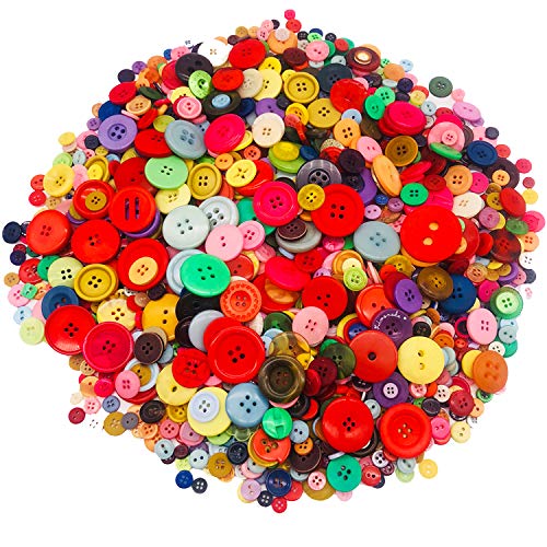 1220 PCS Mixed Colors Size Assorted Bulk Buttons for Crafts Sewing DIY Children's Manual Button