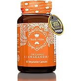 True Veda USDA Organic KSM-66 Ashwagandha Supplements | Organic Ashwagandha for Women & Men | High Strength KSM 66 Capsules | Premium Aswagandha | Ashwaganda Root Extract | 60 Capsules