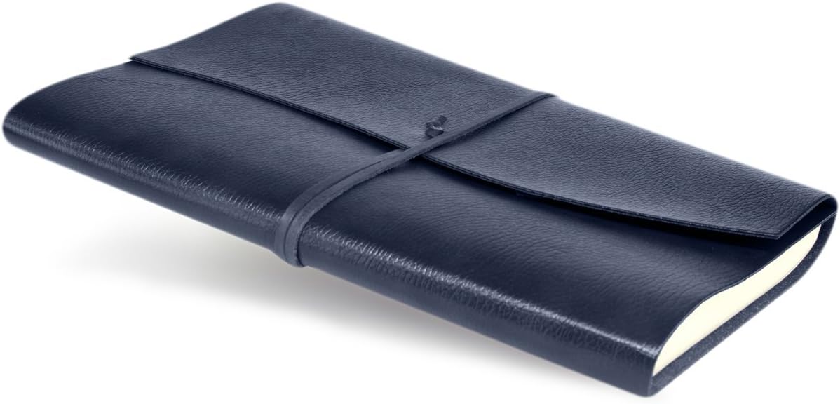 BELCRAFT Tivoli A4 Large Recycled Leather Bound Journal A4 (21x30 cm) Navy - Image 4