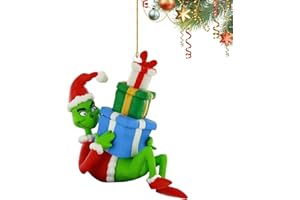 SHAKVEN Grinchs Tree Ornaments | 2022 Tree Acrylic Pendant Funny Green Grinchs Decor for Home Holiday (Double -Sided Printing)