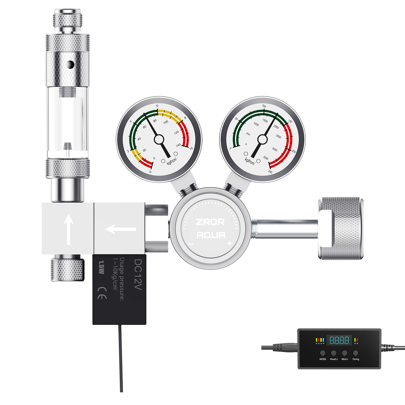 Photo 1 of ***MISSING MONITOR**** ZRDR CO2 Regulator Aquarium New Upgraded Automatic Timing Motor Valve with Big Dual Gauge Display?Bubble Counter, Check Valve, Aquarium CO2 Kit fits Two Standard American Tanks