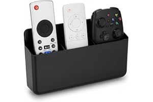 Remote Holder Wall Mount 3 Slots TV Remote Holder Self Adhesive Adjustable TV Controller Organizer for Phone Pens and Desk Ac