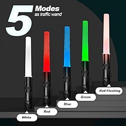 RoadHero [2 Pack 12inch Multi-Color LED Flashlight