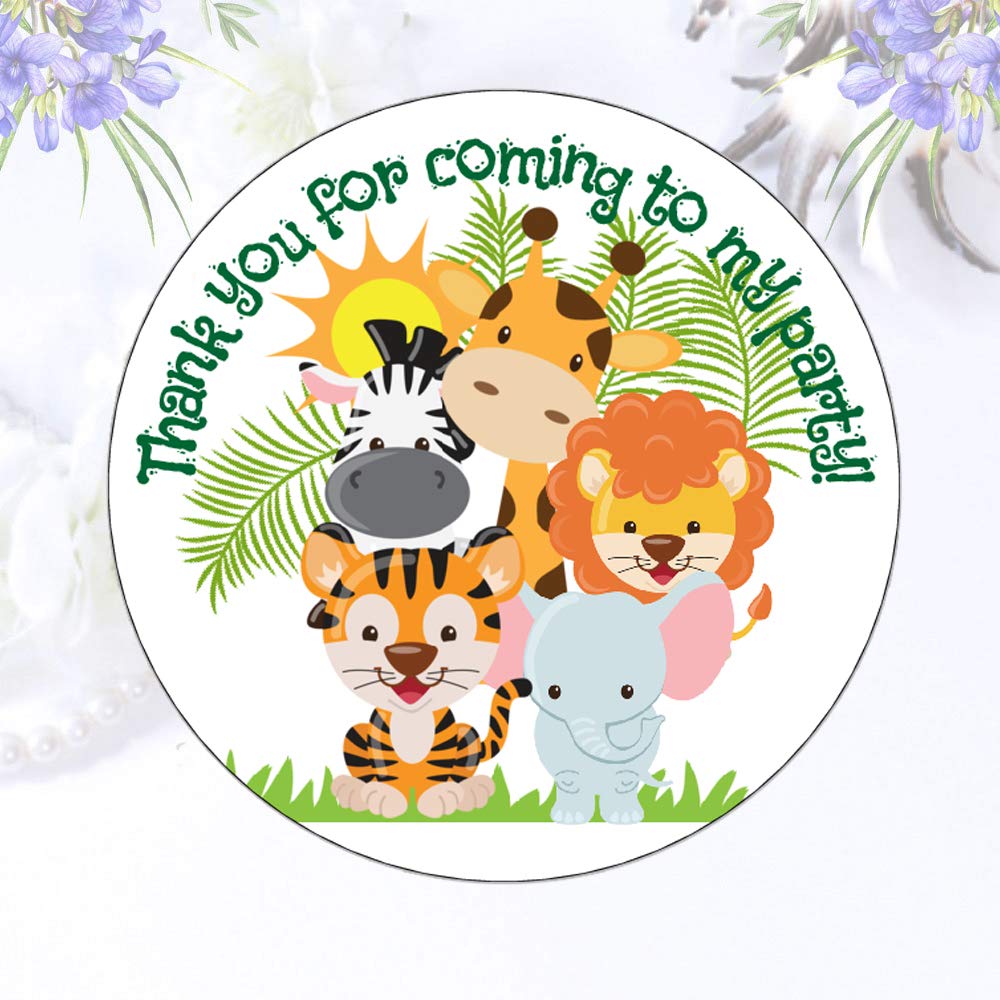 Safari Birthday Stickers 40 Safari Thank You Party Favor Labels Jungle Safari Birthday Stickers 40 Safari Thank You Party Favor Labels Jungle