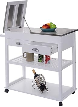 Amazon Com Eminentshop Rolling Kitchen Trolley Cart Stainless
