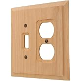 Amerelle Baker Single Toggle/Single Duplex Unfinished Wood Wallplate