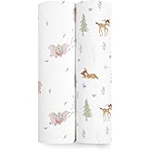 aden + anais Essentials Muslin Swaddle Blankets, Newborn Receiving Blanket for Swaddling, 100% Cotton Baby Swaddle Wrap, 2 Pack, Disney + Friends