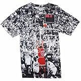 TM Mens Casual Sports Top Jordan Print Short sleeve T-shirts Tee L Black