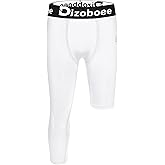 Dizoboee Youth Boys Compression Pants One Leg 3/4 Athletic Leggings for Sports Kids Basketball Tights Football Baseball Pants