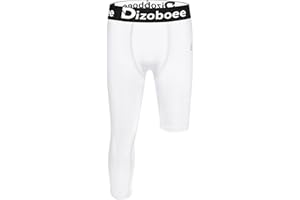 Dizoboee Youth Boys Compression Pants One Leg 3/4 Athletic Leggings for Sports Kids Basketball Tights Football Baseball Pants