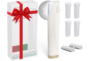 PELCAS Electric Dermaplaning Tool for Face with LED Light, Mini Facial Dermaplaning Razor Kit, Painless 3 Speeds Facial Peach Fuzz & Hair Removal at Home for Women with 6 Blades Off White