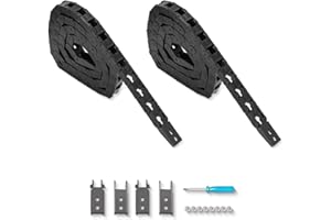 TFORVE 2pcs 39.4 inch Drag Chain Cable Carrier R15 Wire Cable Chain for CNC Router Mill and 3D Printer,Extra 2 Pair End Connectors,1pc Screwdriver,8 Screws(7x7 Closed)