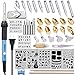 Vastar Wood Burning Kit, 44pcs Wood Burning Tool Temperature Adjustable with Soldering Pyrography Woodburning Pen + Embossing/Carving/Solder Tips, 7 Stencils, 2 Pencils, Stand & Sharpener (Blue)