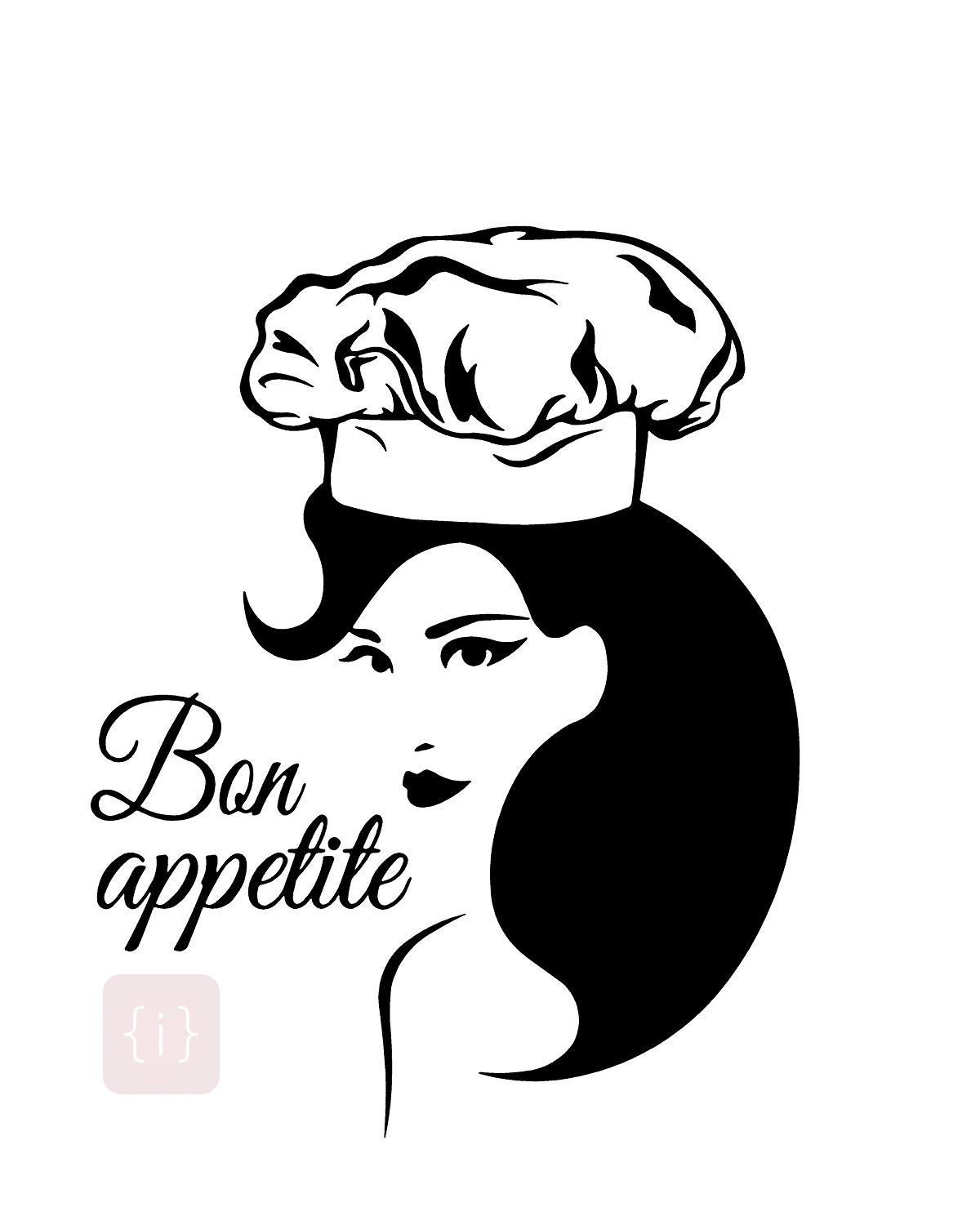 Isee 360 Wall Sticker Bon Appetile Lovely Beautiful Girl For