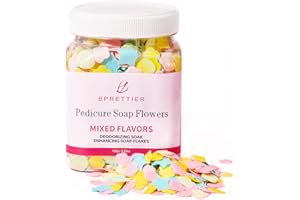 BPrettier Pedicure Soap Flowers Foot Soak Petals Sheet for Softens Dead Skin Moisturizing Relaxing Spa Feet Birthday Pedi Nail Party (100g)