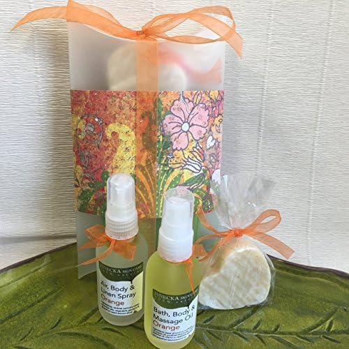 JANECKA Valencia Orange Gift Set / 100% Natural Skin Care ( Spray - Oil - Heart Shaped Soap)