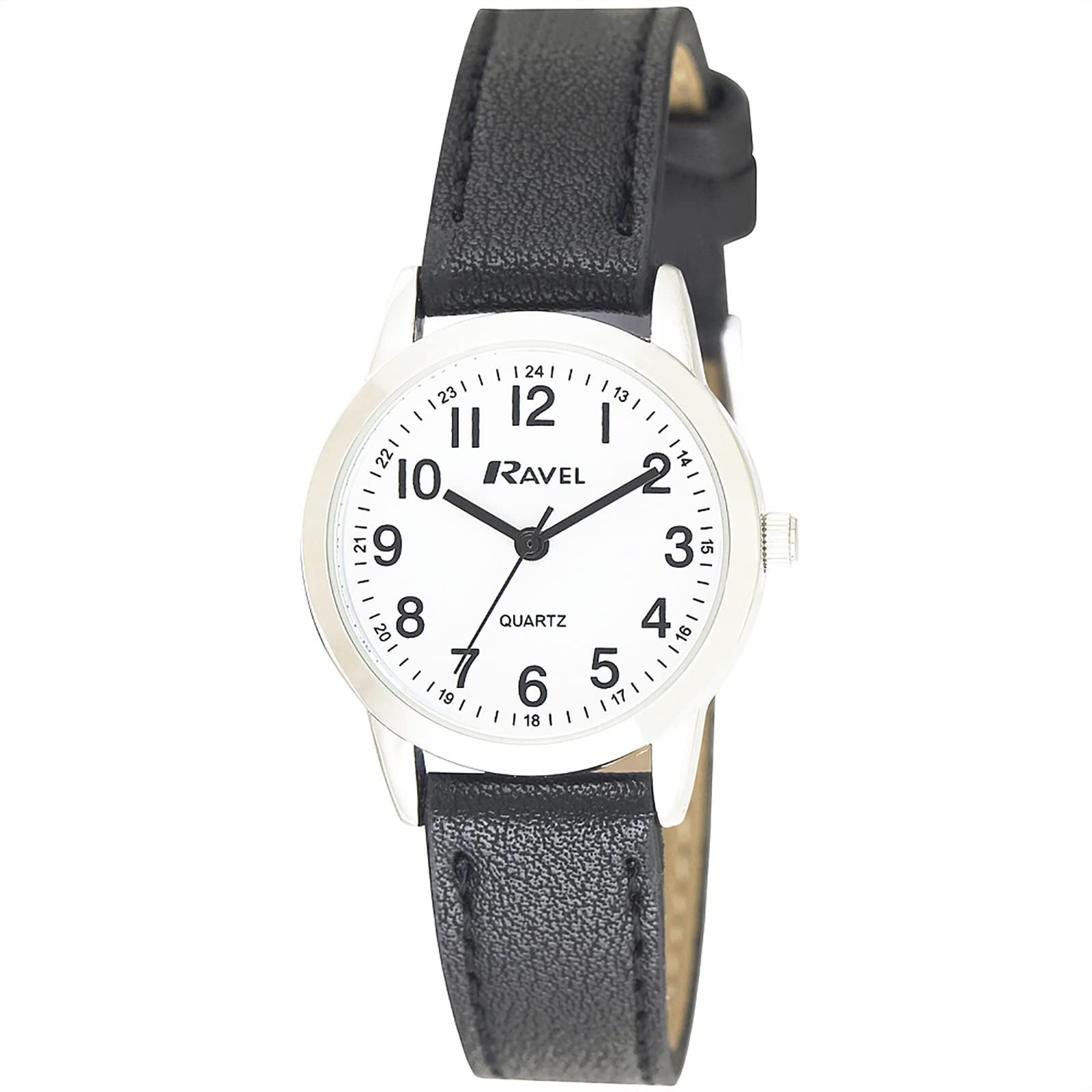Ravel - Womens Everyday Quartz Watch with Dotted Minute Track (27mm case) - R0132.21.2 - Black/Silver Tone — image 1