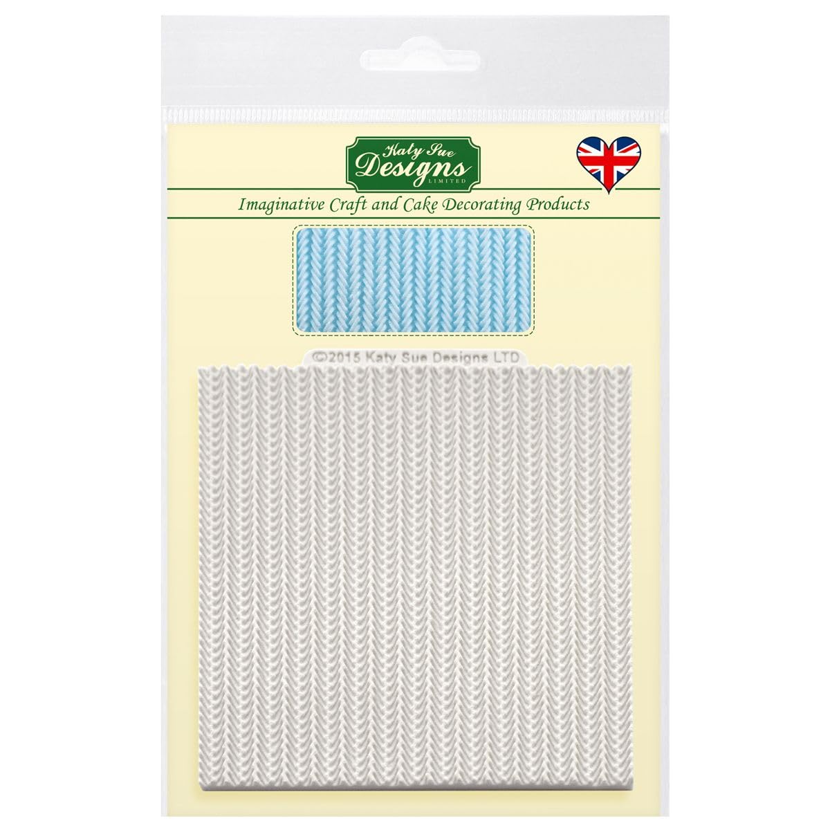 Katy Sue Cable Knit Silicone Mould for Cake, Cookie Decorating, & Craft. A Cable Knit Effect Texture Mould to Use with Fondant, Sugar Paste, & Air Drying Clay from Katy Sue Designs Fondant Moulds