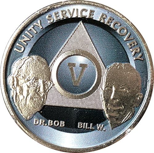 wendells 5 Year AA Founders Medallion Titanium Nickel Plated Anniversary Chip