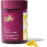 Tally Health Sharpen – Brain Supplement for Focus, Memory & Long-Term Cognitive Support | 1000mg Taurine, Choline & B-Complex | Vegan, Non-GMO, Nootropic for Cellular Brain Health