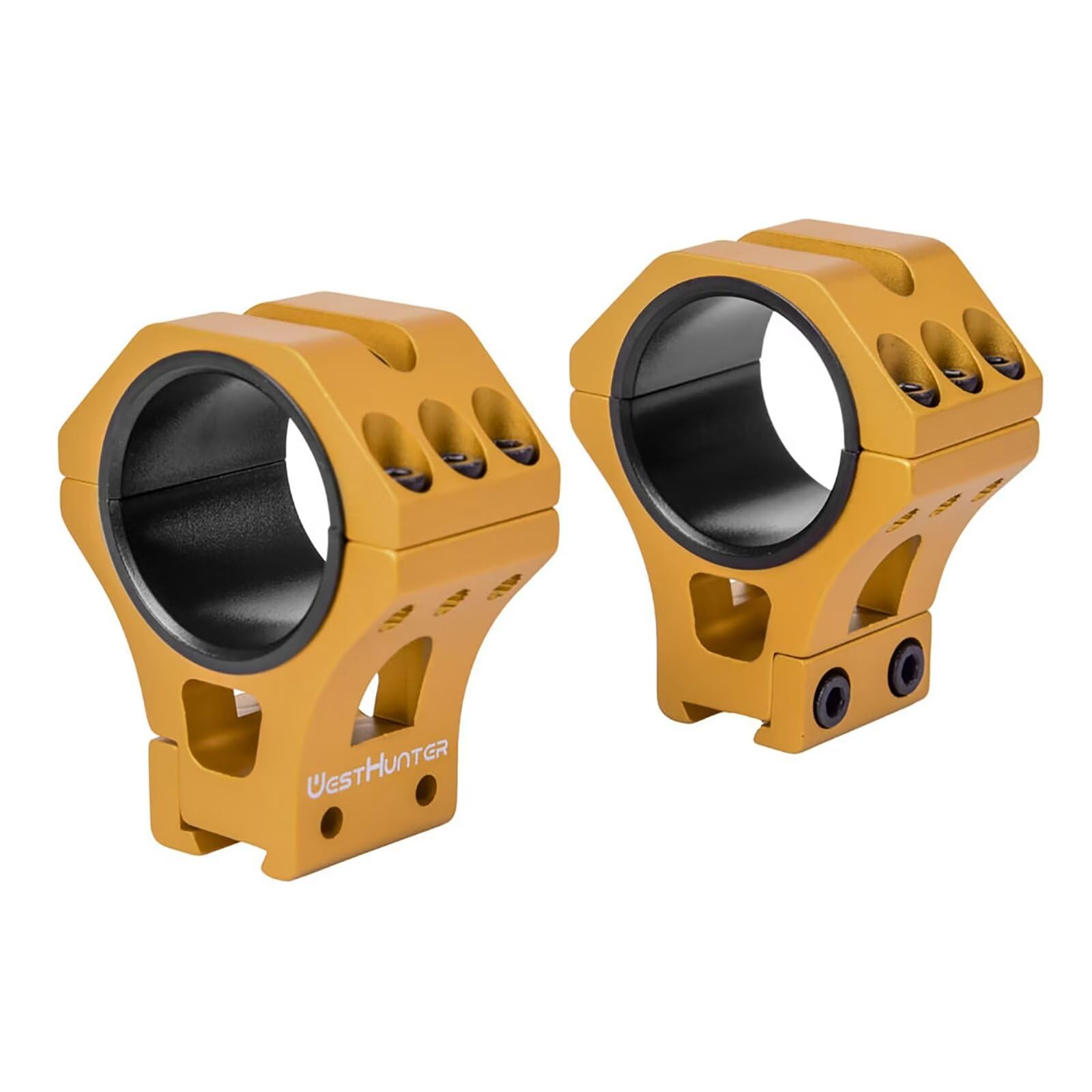 WestHunter Optics Precision 11 mm Dovetail Scope Rings, 1 Inch 30 mm 34 mm Tactical Scope Mount | Gold