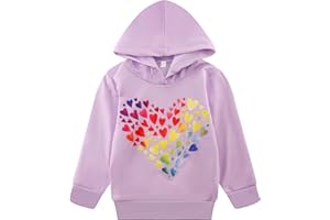 RETSUGO Girls Rainbow Stripes Unicorn Pullover Hoodie Long Sleeve Sweatshirt Tops with Kangaroo Pocket Winter Clothes 2-7T…
