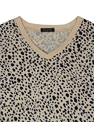image for BMJL Women's Casual Cute Shirts Leopard Print Tops Basic Short Sleeve 