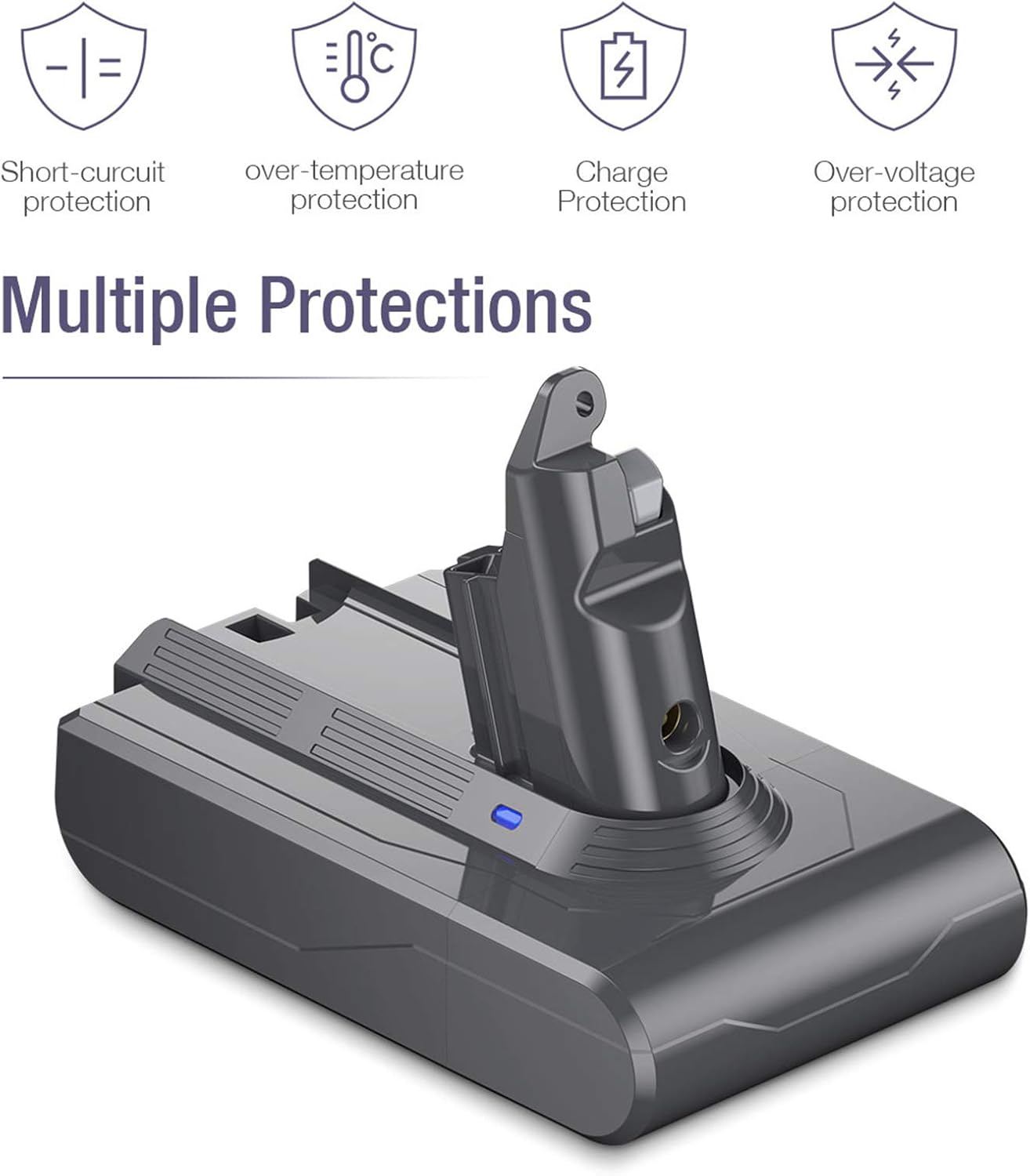 Upgraded V6 Battery 21.6V 3.5Ah Compatible with V6 Animal Absolute Fluffy Motorhead Slim V6 DC58 DC59 DC61 DC62 DC72 DC74 SV03 SV04 SV05 SV06 SV07 SV09 Handheld Vacuum: Home Audio & Theater