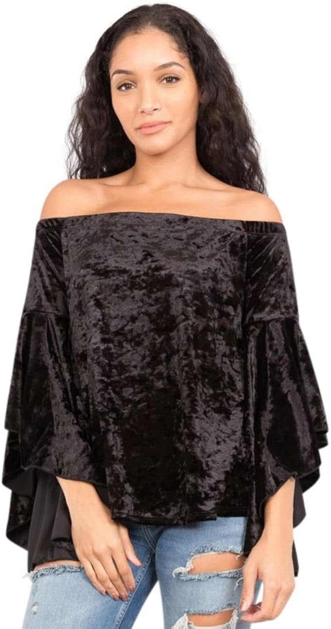 dressy black off the shoulder top