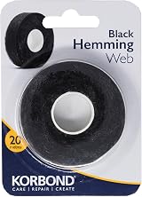 KORBOND Black Hemming Web 20m x 2cm – Iron On Hem Tape No Sewing Required