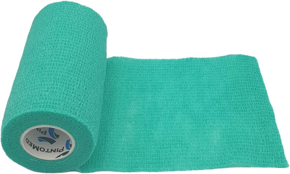 PintoMed, 6 x Green x 10cm x 4.5m Cohesive Bandage Stretched, Self-Adhesive Flexible Bandages - Image 4