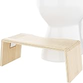 Squatty Potty Oslo Folding Wood Oak Bathroom Toilet Stool &ndash; 7 Inches | Squat Footrest Stool for Improved Bowel Health &amp; Natural Posture - for Kids and Adults - Foldable, Portable and Space-Saving