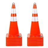BATTIFE 12 Pack Traffic Safety Cones 28 Inches with