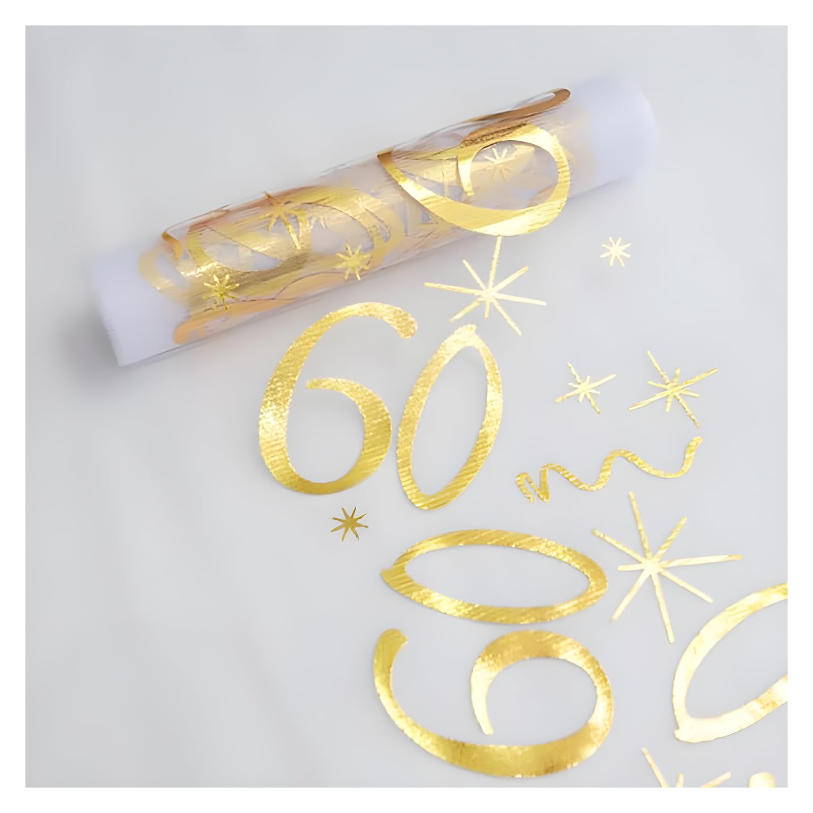 LHLZNB Elegant 60th Birthday Decorations - Gold Table Runner & Party Table Decorations for Girls - 60th Birthday Table Cloth & Happy Birthday Table Runner，28CM x 275CM。 (60) — image 1