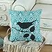 CaliTime Cushion Cover Throw Pillow Case Shell Shadow Bird Branch Geometric 18 X 18 Inches Black Teal