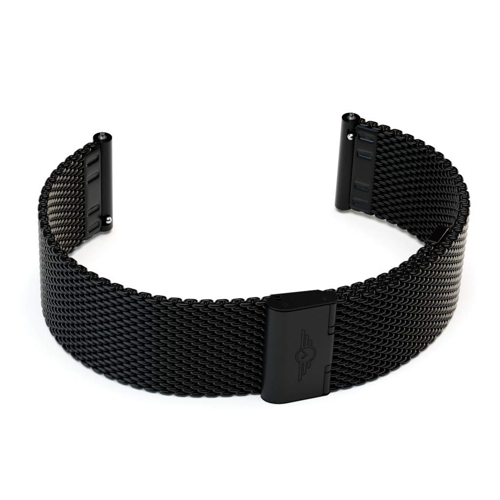 Nation of Souls Quick Release 20mm Black Mesh Watch Strap