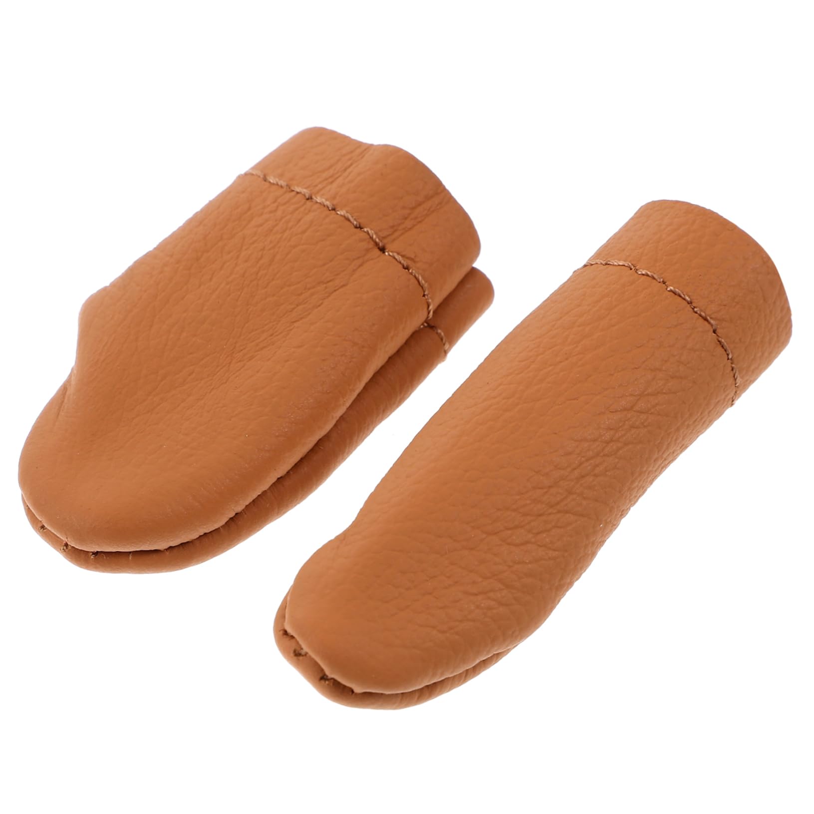 Artibetter 2pcs Needle Felting Leather Finger Protector Knitting Thumb Index Finger Thimble Finger Guards for Wool Felting,Random Color