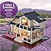 CuteBee Dollhouse Miniature with Furniture, DIY Wooden Dollhouse Kit Plus Music Movement, 1:24 Scale Creative Room Idea.
