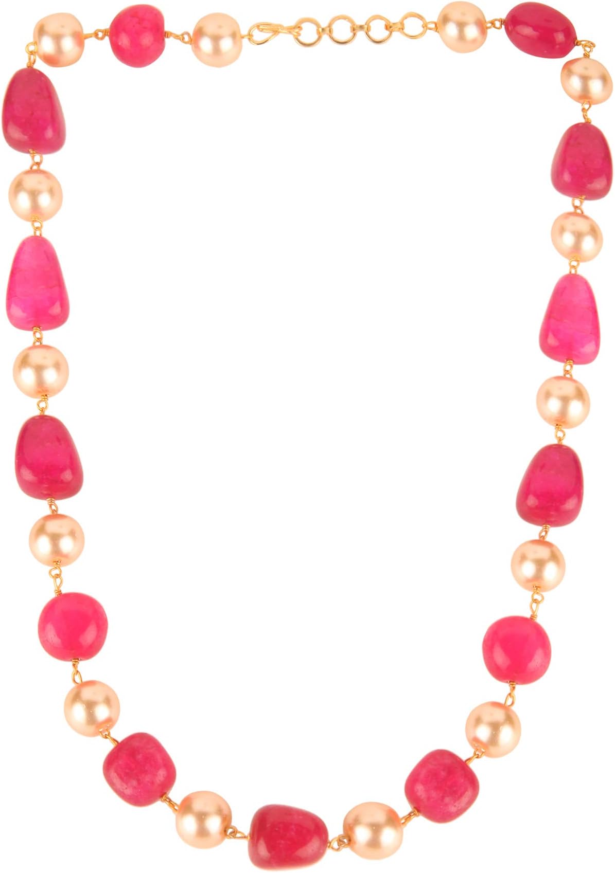 Indian Bollywood Tourmaline Pearl Beaded Strand Bridal Necklace Wedding Jewelry for Women